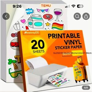 Printable Vinyl Sticker Paper!